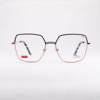 Metalowe oprawki damskie prostokątne liw lewant złote czarne metalowe duży kwadrat