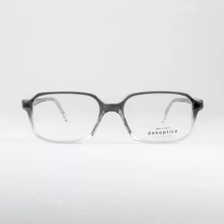 Plastikowe oprawki męskie prostokątne okulary dekoptica szare transparentne tworzywo sztuczne prostokątne