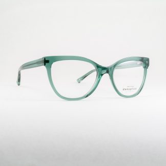 zielone oprawki damskie kocie oczy transparentne modne okulary korekcyjne kolorowe odważne ciekawe polski produkt Dekoptica