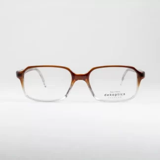 Plastikowe oprawki męskie prostokątne okulary dekoptica brązowe transparentne tworzywo sztuczne prostokątne