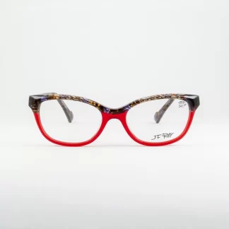 Oprawki korekcyjne Designerskie okulary Czerwona oprawka z tworzywa Eleganckie okulary Modne okulary Okulary JFRey Dopasowane okulary Trwałe oprawki Wyrafinowany styl