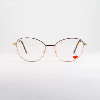 Metalowe oprawki damskie kocie oczy okulary polski producent złote brązowe metalowe kocie oczy okulary damskie