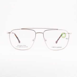 okulary pilotki Monkeyglasses oprawki damskie meskie srebrne metalowe ze stali nierdzewnej z recyklingu duże tarcze modny design