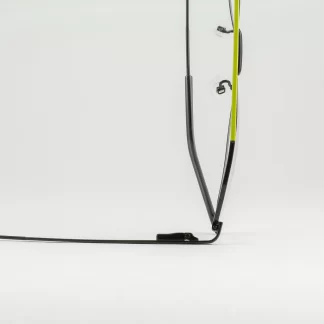 oprawki męskie metalowe okulary Indigo polski producent aviator z żółtą poprzeczką neonowe modne limonkowe nowoczesne techno