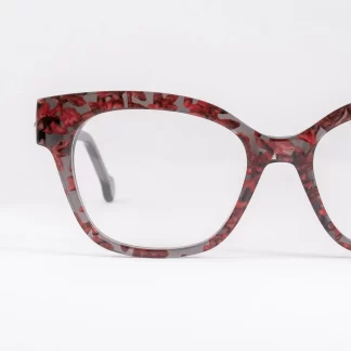 Plastikowe oprawki damskie motyl okulary dekoptica szaro-różowe tworzywo sztuczne motyl