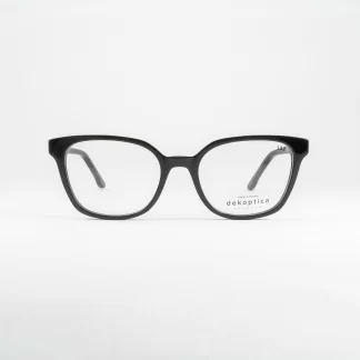 Plastikowe oprawki damskie zaokrąglony kwadrat polski producent dekoptica czarne plastikowe klasyczne czarne okulary damskie
