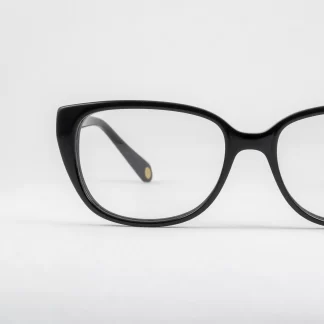 oprawki damskie Balmain czarne kocie oczy okulary korekcyjne klasyczne eleganckie ze złotym elementem promocja