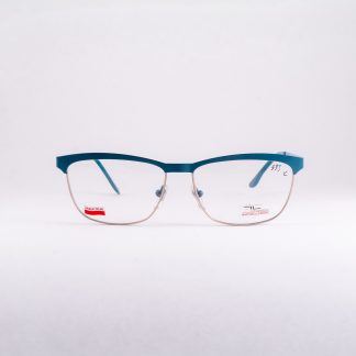 turkusowe oprawki do okularów metalowe Liw Lewant jasne pod oczami rozświetlające kolorowe morskie polski producent lekkie modne odważne dla blondynki