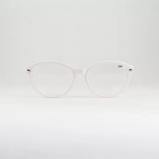 białe okulary korekcyjne oprawki damskie owalne odważne na lato jasne designerskie ciekawe