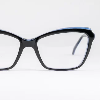 Plastikowe oprawki damskie kocie oczy okulary binokl granatowe niebieskie z tworzywa sztucznego