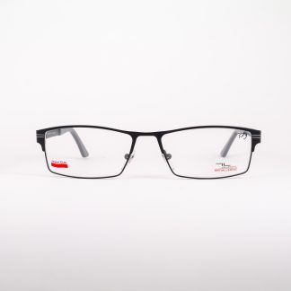 oprawy męskie metalowe okulary matowe czarne pop optyk Liw Lewant prostokątne oprawa męska oooczy na codzień