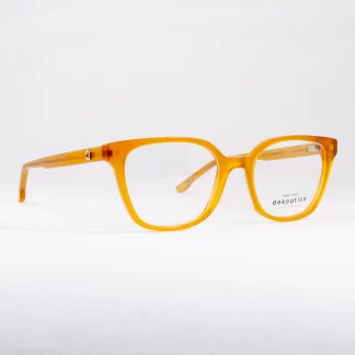 Plastikowe oprawki damskie prostokątne okulary dekoptica pomarańczowe z tworzywa sztucznego zaokrąglony kwadrat