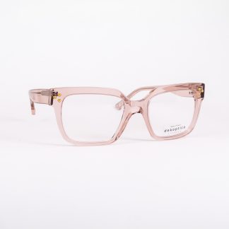oprawa damska kwadratowe okulary prostokątne korekcyjne beżowe szampańskie transparent kobiece design nude trendy polski producent Dekoptica optyk łódź lodz online oprawaroku