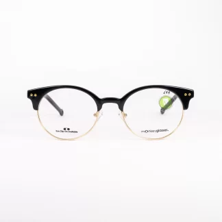 oprawa damska męska okulary uniwersalne ekologiczne oooczy monkeyglasses czarne złote biodegradowalne ecofriendly glasses top design trendy kółka optyk lodz łódź