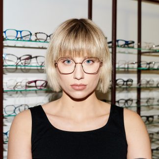 oprawki damskie metalowe okulary duże różowe złoto sześciokątne modne