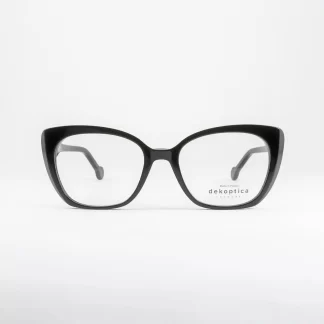kocie oczy oprawki damskie Dekoptica czarne wyraziste okulary korekcyjne klasyczne eleganckie F007