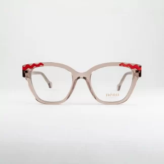 Nenu oprawki damskie jasne modne okulary korekcyjne motyl z wzorem szampańśkie brzoskwiniowe