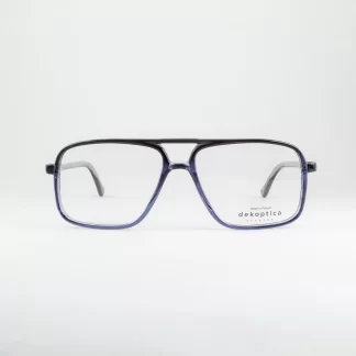 niebieskie oprawki męskie aviator okulary korekcyjne pilotki Dekoptica plastikowe duże modne tanie