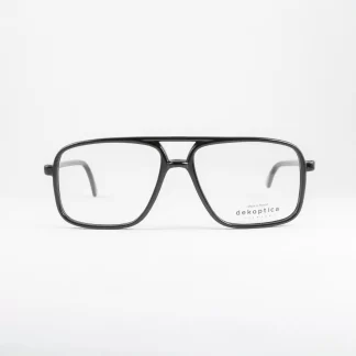 czarne oprawki męskie aviator okulary korekcyjne pilotki Dekoptica plastikowe duże modne tanie