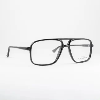 czarne oprawki męskie aviator okulary korekcyjne pilotki Dekoptica plastikowe duże modne tanie