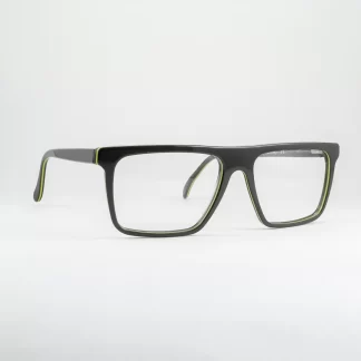 szare oprawki męskie wyraziste oryginalne okulary Binokl z zielonym techno designerskie modne ciekawe