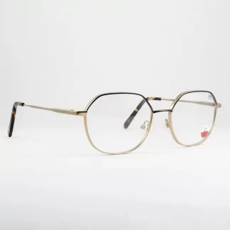 metalowe oprawki damskie wielokątne duże tarcze okulary czarno złote eleganckie modne