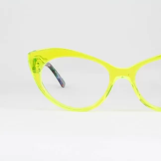 limonkowe neonowe oprawki damskie kocie oczy semi-transparentne oryginalne okulary kolorowe Bodyych