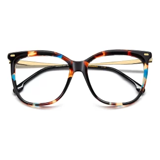 oprawki damskie Carrera 3062 CVT kwadratowe kolorowe okulary korekcyjne modne wyraziste złote zauszniki