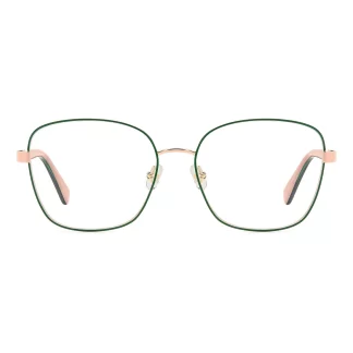 Oprawki damskie Kate Spade KORA/G 000 zielone metalowe okulary korekcyjne z plastikowymi zausznikami komfortowe modne New York
